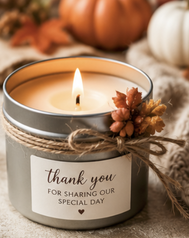 Fall Candle Wedding Party Favor